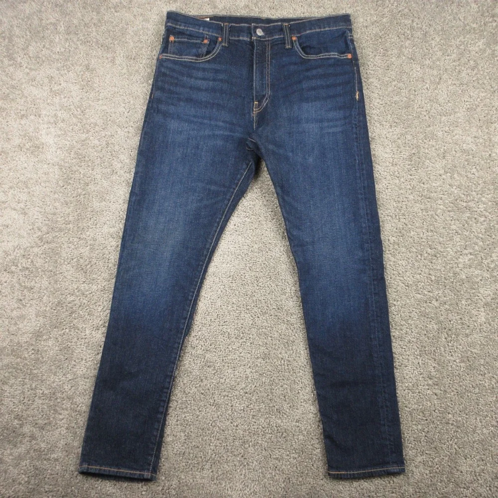 Levis Jeans Mens 34x32 Blue 512 Slim Tapered  Premium Dark Wash Fade Denim Pants